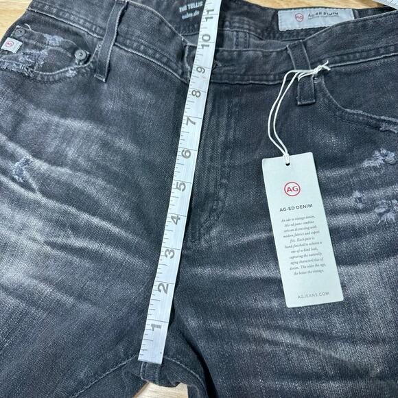 AG Adriano Goldschmied NWT The Tellis Modern Slim Jeans Distressed Black Size 30 - Picture 10 of 11